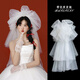 Bai Qixin's bride's wedding veil, hair accessories, wedding dress, certificate, proposal, accessories, photo studio, travel photo, fluffy yarn, about 80cm (with metal hair comb)