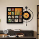 Bailian Restaurant Dekorative Malerei LED -Leuchten im mittleren Stil mit Uhren und Uhren Mural Retro Esstisch Hintergrund Wandhängemalerei K12806 +PB57 H50*50 cm Malerei +50*50 cm Wanduhr mit Pendel [Pendel [