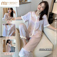 Modal French Palace Style Ice Seide Pyjamas Damen-Kurzarmhose im Sommer Neue Internet-Promi-Kleidungsstil-Kleidungsstücke Set hochwertig-yfy9905 Kurzarmhosen] M empfohlen 80-100jin [Jin gleich 0,5 kg]]