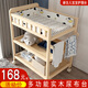Chuangjingyi wählt massive Holzwindelwechseltisch bewegliche Pflegetisch Bademassage Multifunktionales Baby Neugeborenes Baby Touch und Schminktisch Dreischichtig Windel (Partition) Beixiong Care Pad