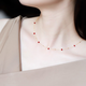 Birds of Time Yinghe=Gypsophila faceted ruby necklace for women 18K gold pigeon blood red colored treasure clavicle chain gift 3.54.5mm ruby necklace (18K gold material 45cm