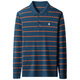
MONTAGUT men's wool long-sleeved T-shirt men's striped sweater autumn middle-aged daddy's lapel polo shirt 5012-Narrow blue clip khaki M 165 suitable for 100-115Jin [Jin equals 0.5 kg]