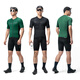 ROCKBROS cycling clothing suit summer short-sleeved shorts men's top mountain bike road cycling sportswear Taihang dark green top + Pasta suit L