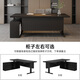 Aidoweijia black electric lift boss desk solid wood 2 meters long Italian style president executive desk high-end manager computer desk style-material-size-customized photo shoot