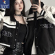 Woodpecker (Tucano) [conjunto de dos piezas] Traje de pareja Spring y Autumn 2025 American Fashion Brand Contrasting Color Baseball Jaqueta Chaqueta Hombres y mujeres Ropa Jacket de niños + Chaqueta de niñas [Set de dos piezas] S GIRLS BIÑOS S