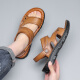 Sandales guerrières Chaussures masculines Chaussures de plage en plein air Sandales de sport à deux usages résistantes WSL (WZ) -1390 Brown jaune 41