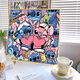 Vinoa Stilt digital oil painting DIY fill hand-filled oil painting Stilt hand-painted cartoon acrylic decorative painting qx7992 70*70cm thick solid wood inner frame + decorative outer frame (