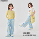 
Yoyo one (Yoyo one) girls blue plaid pants early spring wide-leg pants 2025 new children girls pants spring outfit fashionable casual straight two-piece set [15266 plaid +19627 T-shirt] 110 110cm