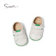 Snuffy baby step shoes newborn baby genuine leather soft sole outing shoes cream white/green 17