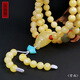 Amber style, one thing, one picture, one certificate, beeswax bracelet, 108 beads, rosary, natural amber necklace, raw ore, bead string, 23.21g, 6mm
