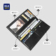 HaiLan Home HLA men's long wallet genuine leather large capacity wallet wallet for boyfriend's father's light luxury high-end birthday gift black