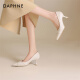 Daphne High Heels for Women 2025 Summer Toe Toe Talation Talón zapatos Unos zapatos de trabajo profesional zapatos para mujeres Beige actualizado 38