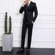 SUSTYLE high-end luxury brand men's high-end business casual suit suit men's new hot stamping printed wedding dress black gift box 2XL