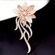 WOUG fashion brooch for women's cardigan coat corsage shawl pin buckle atmospheric crystal Korean style impatiens flower brooch silver