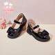 Fuluo Mi Girls кожаная обувь черная мягкая подошва принцесса обувь детская мода Shos