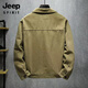 JEEP SPIRIT Jeep American casual khaki denim jacket men's Korean style trendy flying employee jacket trendy brand loose large size khaki XCL#659 high quality 3XL