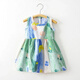 Baby dress, holiday style girl's floral sleeveless dress, thin cotton silk princess dress, T-W2 colorful bunny skirt 110, recommended height around 90