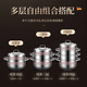 Xiangfenglaiyu 316 stainless steel steamer extra thick multi-bottom three-layer soup steamer double-layer household steamer soup pot multi-purpose large water pot multi-bottom three-layer steamer thickened 32cm 13 inches