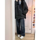 7 Hochwertige Arbeitsjacken für Männer und Frauen im Frühjahr und Herbst Neue Amerikaner Retro lässig losen Solid Color Männer und Frauen-Fliegerjacke Top SSQ-684 Schwarz L.
