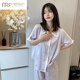 Modal French Palace Style Ice Seide Pyjamas Damen-Kurzarmhose im Sommer Neue Internet-Promi-Kleidungsstil-Kleidungsstücke Set hochwertig-yfy9905 Kurzarmhosen] M empfohlen 80-100jin [Jin gleich 0,5 kg]]
