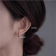 Guanpu Pavilion Fat Donglai same style pt950 platinum plain hoop earrings PT950 women's platinum hoop fashion personality female style simple 10mm