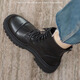 Hao'es schwarze Martin-Stiefel für den Frühlings- und Herbst der Frauen, neue schlanke trendige Ins coole britische Retro-Stiefel mit Dickdickstiefeln vielseitige Kurzstiefel schwarz 38 [Fersenhöhe 4,5 cm]