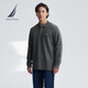 NAUTICA Shopping mall same style men's 25 spring and autumn new style cotton ammonia pique elastic and stylish long-sleeved POLO shirt for men dark gray 0MR M