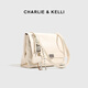 CHARLIE&KELLI CK品牌轻奢包包女包2025新款翻盖流浪包女士单肩斜挎包 贝壳白