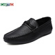 
CARTELO Summer Men's Shoes Loafers Men's 2025 Korean Style Men's Casual Leather Shoes Soft Sole Social Young Men's Youth Shoes D826 Black 42
