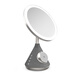 POINTUCH Makeup Mirror Magnetic Wireless Charging Bluetooth Speaker LED Smart Fill-in Light Makeup Mirror Multifunctional Desktop Makeup Mirror Internet Celebrity Creative Gift Silver