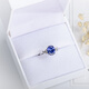 Pop S925 sterling silver sapphire ring women's tanzanite sapphire ring live ring women's gemstone jewelry jewelry ring 925 sterling silver platinum plated live ring