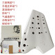 风雅陶笛（FENG YA OCARINA）三管复管无光白/灰素烧中音c调陶笛型演奏级3管 三管AC素烧无光灰前开孔