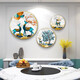 Decoración de pared de entrada simple moderna Pintura de comedor redondo Pintura colgante Luz de lujo dormitorio de lujo Decoración suave Cristal porcelana Mural TXMG3899 Diámetro 80 cm*1 Plata Aleación de aluminio cepillado de 40 mm