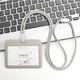 Fashionable round rope lanyard tag employee card bus card work card work card campus card card student bus C5 gray vertical version + 9734 silver round rope