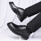 Zapatos de cuero portuleso para hombres de negocios británicos para hombres zapatos casuales de negocios de manera baja con planta gruesa zapatos formales zapatos de boda 9929 negro 42