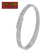 Centennial Baojinxiang pt950 platinum bracelet for women, elastic laser bouncy bead bracelet, flashing round bead platinum bracelet, gift bracelet, gold 7.3-7.5 grams, three-circle bracelet inner diameter 55mm