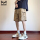 Katze Künstliche Shorts Herren Sommer 2025 Neue Eis Silk coole lässige Straße Hosen Herren trendig vielseitig Fünf-Punkte-Hosen DK701 Khaki 2xl
