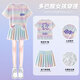 McTicco Girls Sports Quick Dry Clothes Set Children's Summer Ice Silk Tennis Skirt Big Children's Summer Short Sleeve Badminton Training Suit 9889 Cotton T-shirt + 4353 Color 120 120cm