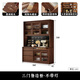 Small wooden sideboard integrated wall cabinet black walnut solid wood wine cabinet living room storage cabinet storage cabinet 1.6 meters three-door sideboard-without light combination
