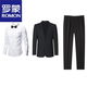 罗蒙（ROMON）伴郎服兄弟装团男结婚西装礼服秋季西服衬衫马甲西装裤三件套外套 白色  长-袖衬衫+领结 S 可穿80-90斤