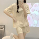 GTYUWVG睡衣女夏天短袖卡通可爱兔子2025年春夏季韩版圆领家居服套装 1047小狗 M  建议体重75-95斤