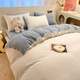 Lady Laura Fuanna's Class A milk velvet bed four-piece winter double-sided velvet thickened coral velvet quilt cover customized milk white + baby blue - sheet style 1.8m bed sheet four-piece quilt cover 200*230