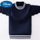 迪士尼（Disney）男童毛衣2025棉打底衫中大童洋气韩版套头圆领儿童羊毛衫针织 藏青色. 加厚一体绒 160 cm