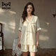 
Cat men women's pajamas with breast pad anti-exposure ice silk two-piece short-sleeved cardigan literary and artistic can be worn outside home clothes