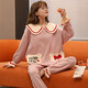 Mujia Pyjamas de style non marqué pour les femmes en automne et en hiver coton pur mignon mignon à manches à manches à manches à manches longues coréennes corse caricature de printemps d'été.