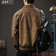 JEEP SPIRIT2025 autumn and winter Maillard retro leather jacket men's winter new American casual handsome pilot leather jacket coffee color suitable weight 130-145Jin Jin equals 0.5 kg L