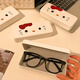 Caja de gafas Gran tamaño lindo para mujeres anti-compresión y caja de almacenamiento anti-caza de alumnos portátiles Nuevas gafas de sol Miopia Caja de gafas Katie Cat (con tela de gafas)