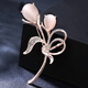 WOUG fashion brooch for women's cardigan coat corsage shawl pin buckle atmospheric crystal Korean style impatiens flower brooch silver
