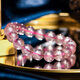Eternal Symbol Brand Natural Crystal 7A+ Collection Grade Madagascar Old Mine Starlight Pink Crystal Bead Bracelet for Women's Valentine's Day Starlight Pink Quartz Bracelet About 7mm