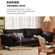 Harmony Dujiang Medium-old style oil wax leather sofa head layer cowhide small yellow cowhide living room small apartment straight high foot 2025 new style thickened oil wax leather three-person seat 2.2m